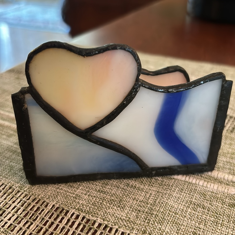 Stain Glass Double Heart Card Holder - Picture 9 of 15